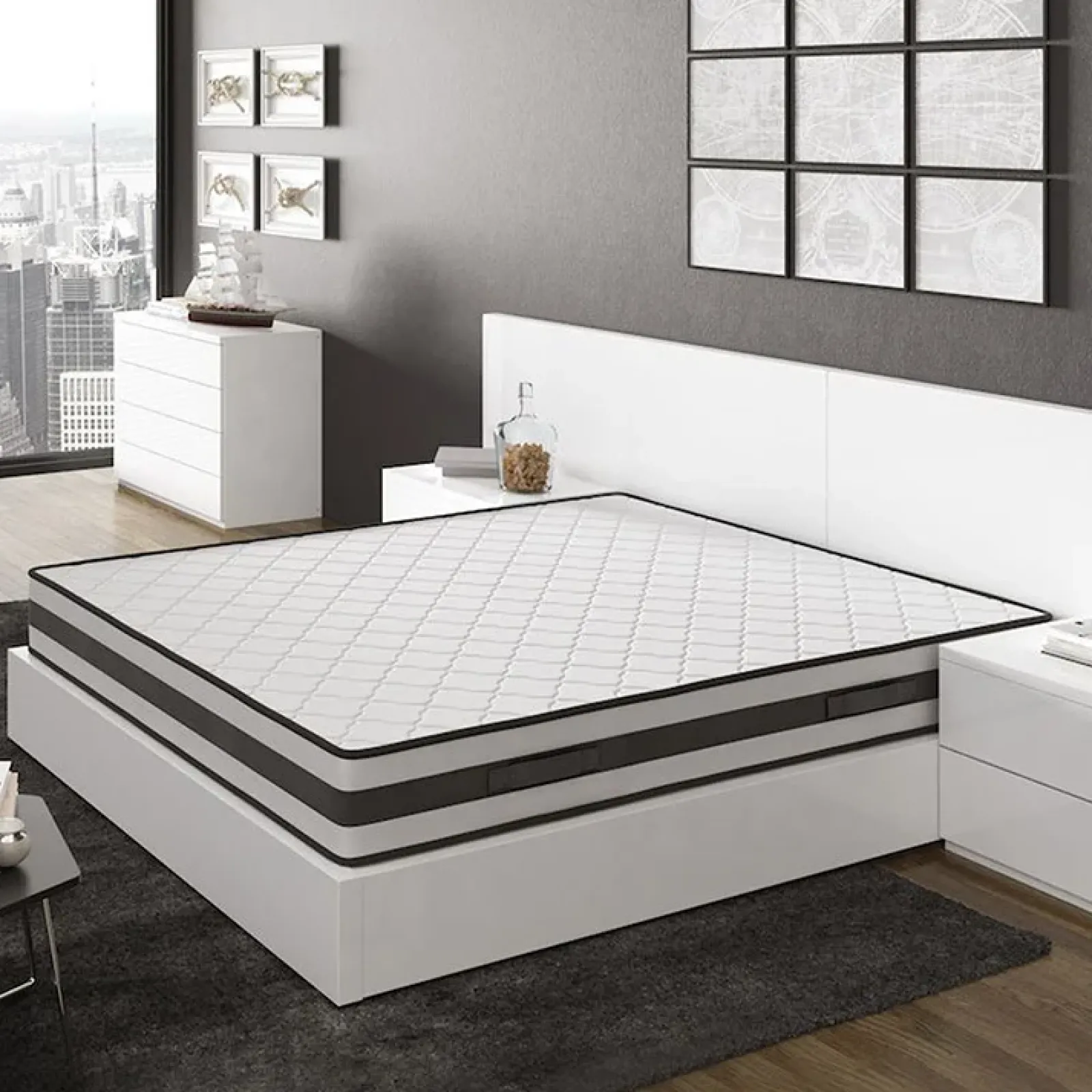 Garnero Arredamenti Materassi In Schiuma|Materassi In Schiuma-Materasso matrimoniale 180x200cm memory antiacaro H. 22cm Memory Deluxe