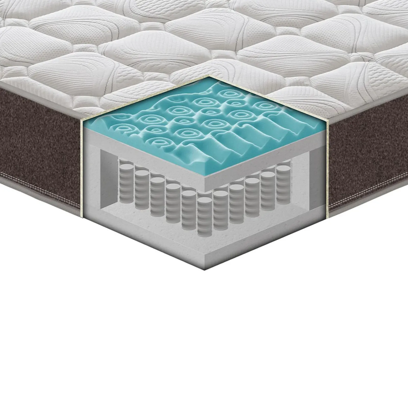 Garnero Arredamenti Materassi A Molle|Materassi A Molle-Materasso 140x190cm alla francese memory traspirabile imbottito Perla