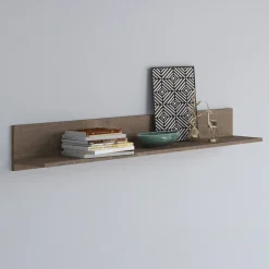 Garnero Arredamenti Mensole E Pensili-Mensola da parete 215x18h cm soggiorno Islen Noce