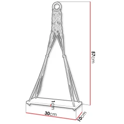 Garnero Arredamenti Mensole E Pensili-Mensola sospesa 30x57h cm da parete con corda rovere Liana