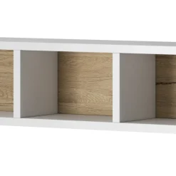 Garnero Arredamenti Mensole E Pensili-Mensola 169x21h cm 5 vani da parete bianco rovere Tahiti