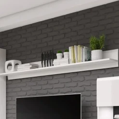 Garnero Arredamenti Mensole E Pensili-Mensola 180x22h cm da parete bianco opaco e lucido Maiorca Bianco Lucido