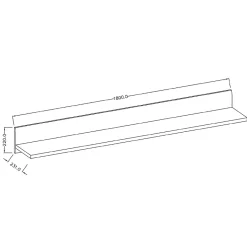 Garnero Arredamenti Mensole E Pensili-Mensola 180x22h cm da parete bianco opaco e lucido Maiorca Bianco Lucido
