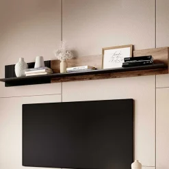 Garnero Arredamenti Mensole E Pensili-Mensola 180x25h cm da parete rovere nero Nandina