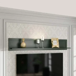 Garnero Arredamenti Mensole E Pensili|Mensole E Pensili-Mensola 177x32h cm da parete soggiorno verde scuro Texel