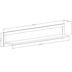 Garnero Arredamenti Mensole E Pensili|Mensole E Pensili-Mensola 177x32h cm da parete soggiorno verde scuro Texel