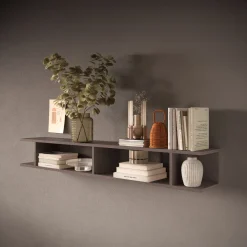 Garnero Arredamenti Mensole E Pensili|Mensole E Pensili-Mensola 138x19h cm da parete vani a vista bronzo Sunset Marrone