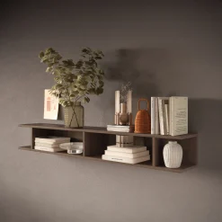 Garnero Arredamenti Mensole E Pensili|Mensole E Pensili-Mensola 138x19h cm da parete vani a vista rovere scuro Sunset Noce