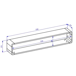 Garnero Arredamenti Mensole E Pensili-Mensola 150x27h cm moderna soggiorno rovere nero opaco Esmond