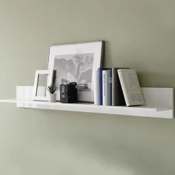 Garnero Arredamenti Mensole E Pensili-Mensola 138x17h cm moderna soggiorno bianco lucido Spirit