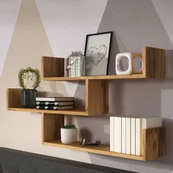 Garnero Arredamenti Mensole E Pensili|Mensole E Pensili-Mensola 119x55h cm pensile a muro 3 ripiani Concetta Quercia