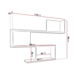 Garnero Arredamenti Mensole E Pensili-Mensola 110x80h cm pensile a muro design moderno bianco Carlina