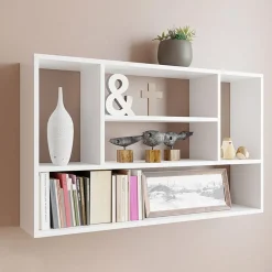 Garnero Arredamenti Mensole E Pensili|Librerie-Mensola 100x60h cm pensile a muro design moderno bianco Leira