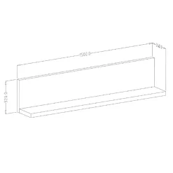 Garnero Arredamenti Mensole E Pensili-Mensola 150x32h cm per parete attrezzata Megan Gihome® Antracite