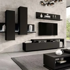 Garnero Arredamenti Mensole E Pensili-Mensola 150x32h cm per parete attrezzata Megan Gihome® Nero Opaco