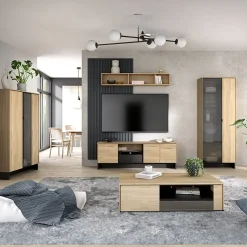 Garnero Arredamenti Mensole E Pensili-Mensola 145x24h cm rovere nero Alabaster