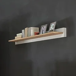 Garnero Arredamenti Mensole E Pensili-Mensola 143x17h cm soggiorno bianco frassinato rovere Lars