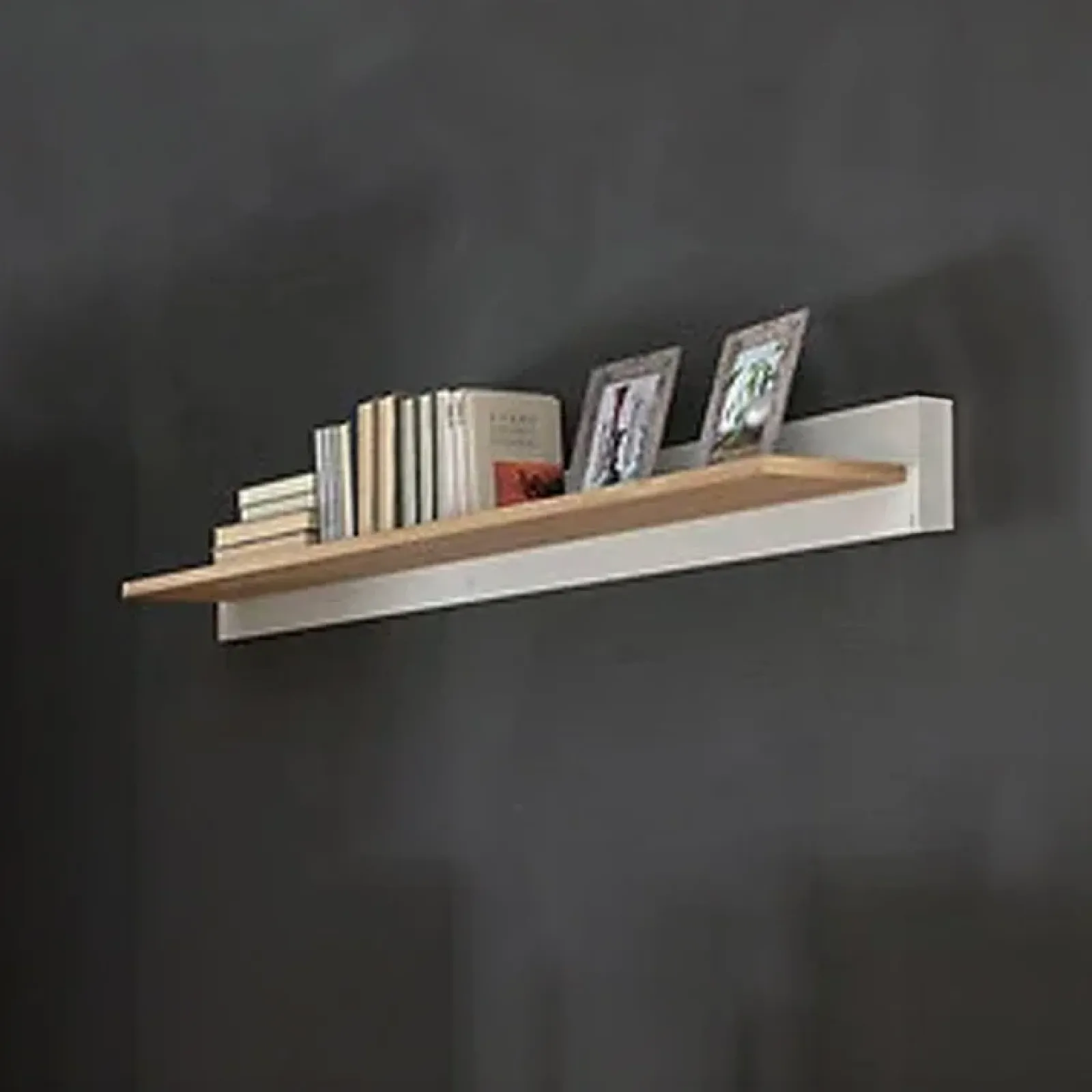 Garnero Arredamenti Mensole E Pensili-Mensola 143x17h cm soggiorno bianco frassinato rovere Lars