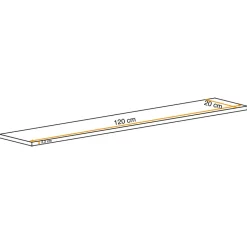 Garnero Arredamenti Mensole E Pensili-Mensola 120x2h cm soggiorno bianca Geo