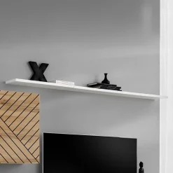 Garnero Arredamenti Mensole E Pensili-Mensola 180x2h cm soggiorno bianca Geo