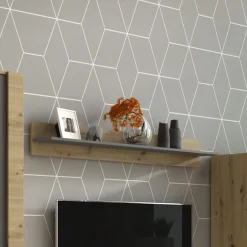 Garnero Arredamenti Mensole E Pensili-Mensola 138x20h cm soggiorno rovere Noa Gihome® Rovere - Antracite