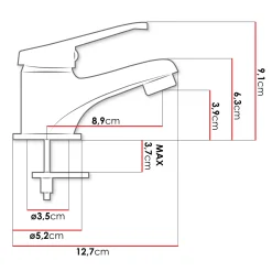 Garnero Arredamenti Accessori Bagno|Lavabi Bagno-Miscelatore per lavabo bagno cromato Swiccy
