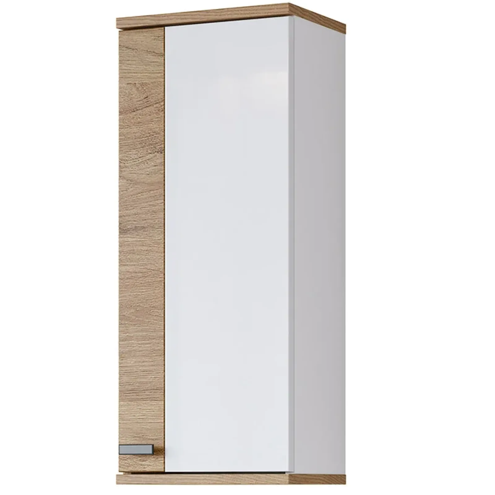 Garnero Arredamenti Mobili Bagno A Terra-Mobile bagno a terra 61cm con specchio e colonne bianco lucido rovere Crystal