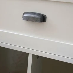 Garnero Arredamenti Mobili Bagno A Terra-Mobile bagno a terra 120cm con doppio lavabo e colonna shabby bianco rovere Ilias