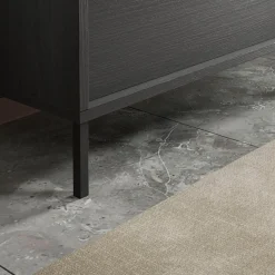 Garnero Arredamenti Mobili Bagno A Terra-Mobile bagno a terra 105cm con lavabo 2 cassetti nero frassinato Absolut