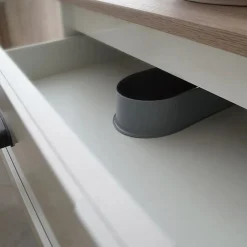 Garnero Arredamenti Mobili Bagno A Terra-Mobile bagno a terra 82cm con lavabo e colonna shabby bianco rovere Ilias