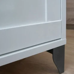 Garnero Arredamenti Mobili Bagno A Terra-Mobile bagno a terra 82cm con lavabo e colonna shabby bianco rovere Ilias