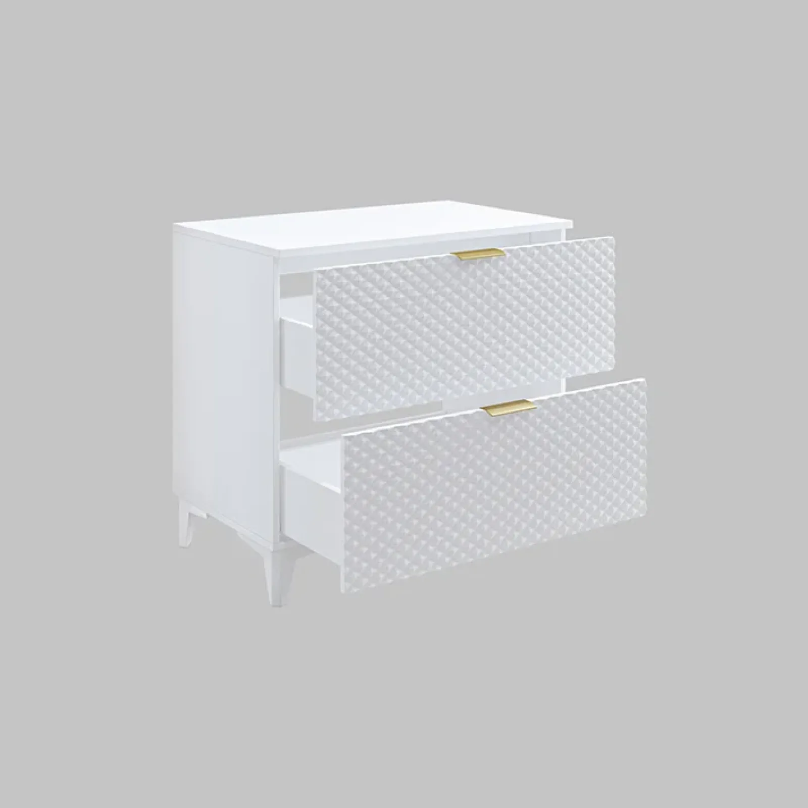 Garnero Arredamenti Mobili Bagno A Terra-Mobile bagno a terra 81cm con colonna bianco frontali decorati Konny Bianco Lucido - Bianco opaco