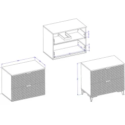 Garnero Arredamenti Mobili Bagno A Terra-Mobile bagno a terra 81cm con colonna bianco frontali decorati Konny Bianco Lucido - Bianco opaco