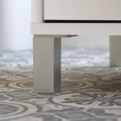 Garnero Arredamenti Mobili Bagno A Terra-Mobile bagno a terra 82cm con lavabo e specchio 3 cassetti Shutter Bianco Opaco