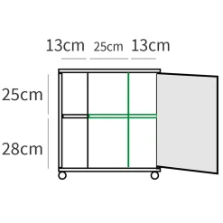 Garnero Arredamenti Mobili Bagno A Terra-Mobile bagno a terra 64cm con ruote 1 anta rovere bianco Irma