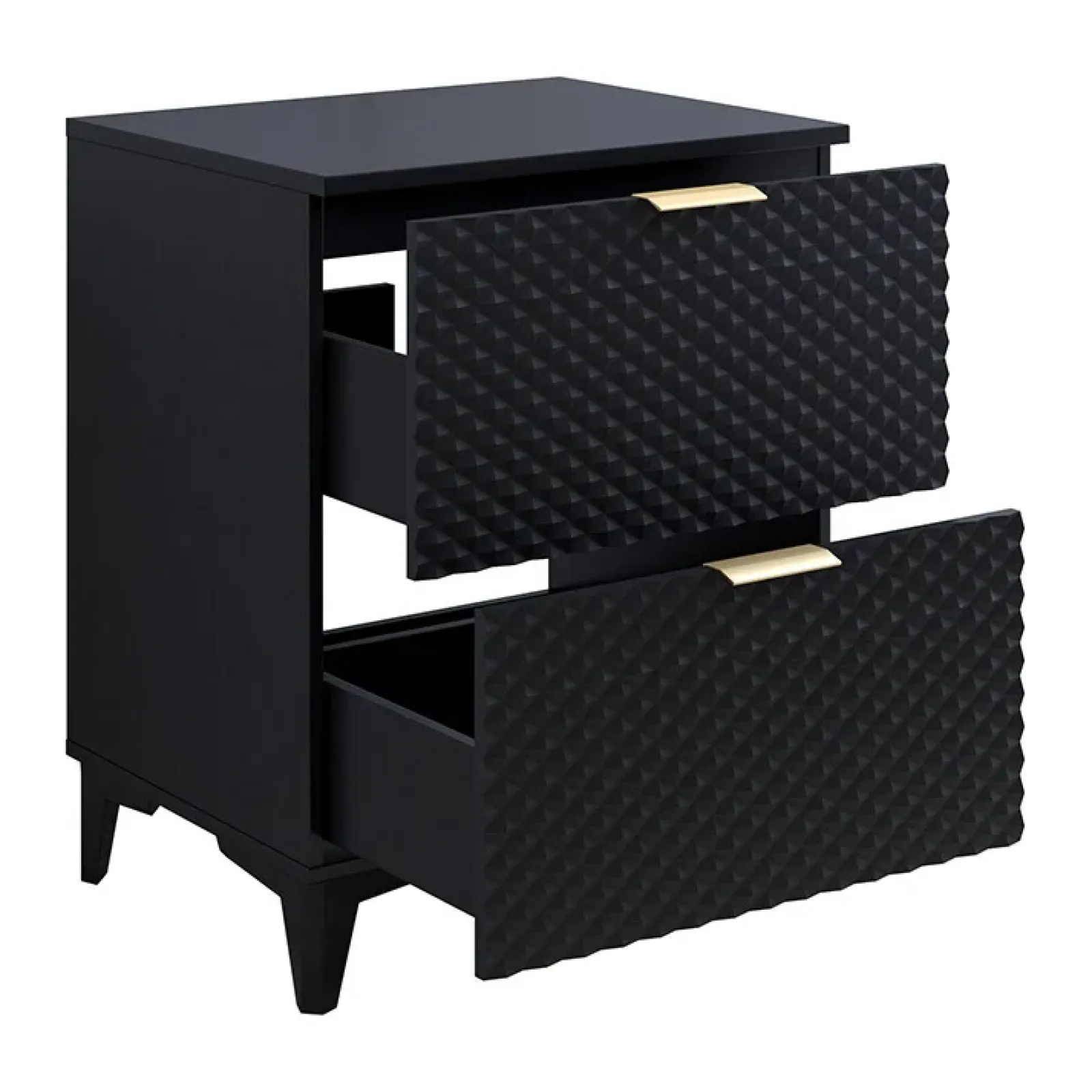 Garnero Arredamenti Mobili Bagno A Terra-Mobile bagno a terra 61cm con colonna nero frontali decorati Konny Nero Lucido - Nero opaco