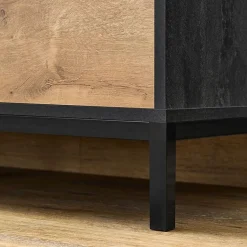 Garnero Arredamenti Mobili Bagno A Terra-Mobile bagno a terra 120cm con doppio lavabo 1 anta 2 cassetti rovere antracite Crown