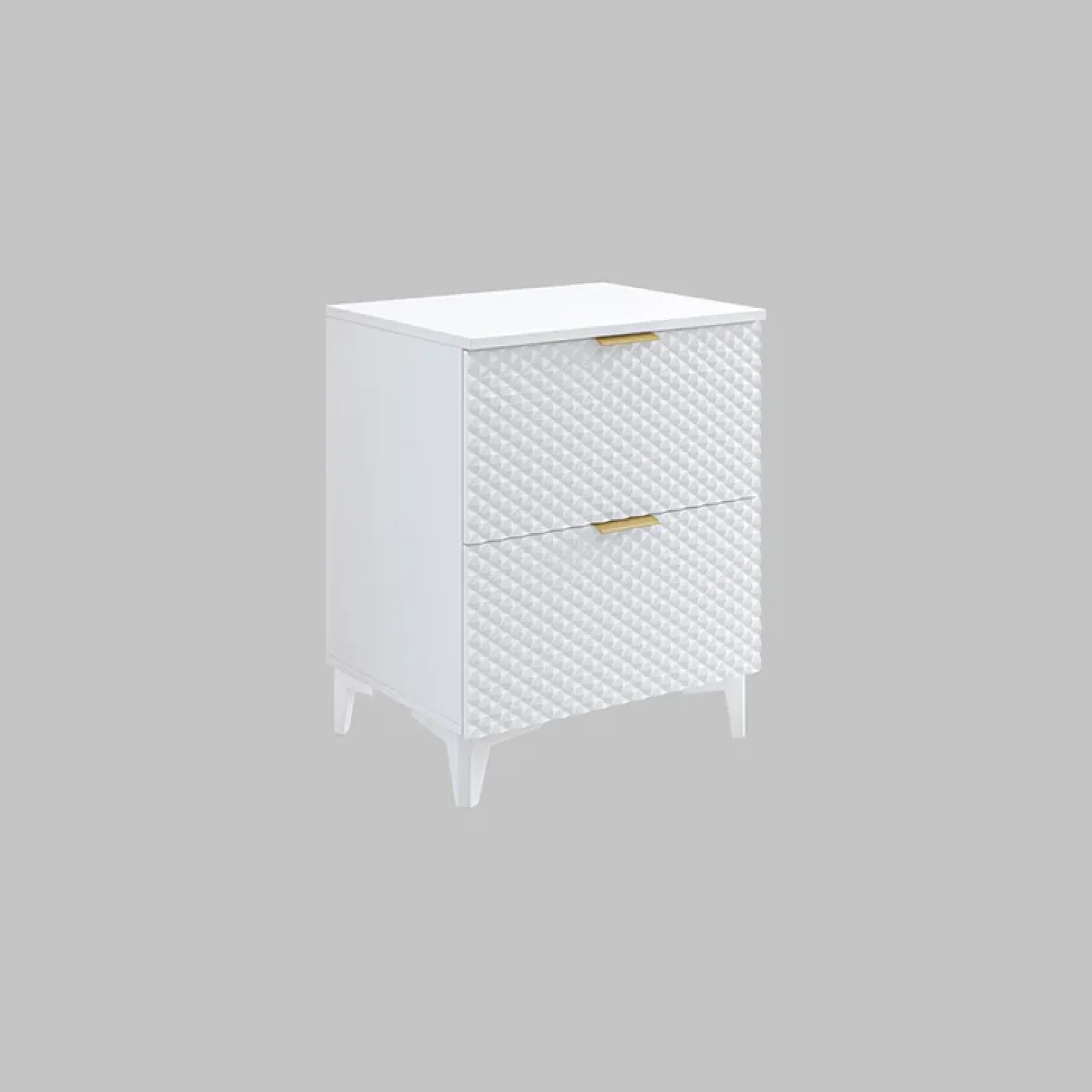 Garnero Arredamenti Mobili Bagno A Terra-Mobile bagno a terra 61cm con colonna bianco frontali decorati Konny Bianco Lucido - Bianco opaco
