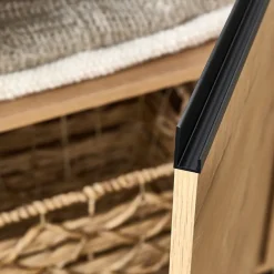 Garnero Arredamenti Mobili Bagno A Terra-Mobile bagno a terra 100cm con lavabo e colonna 3 ante 1 cassetto bianco rovere Jasmund Bianco Opaco - Rovere