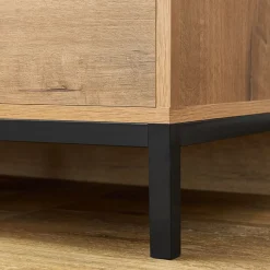 Garnero Arredamenti Mobili Bagno A Terra-Mobile bagno a terra 100cm con lavabo e colonna 3 ante 1 cassetto bianco rovere Jasmund Bianco Opaco - Rovere