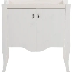 Garnero Arredamenti Mobili Bagno A Terra-Mobile bagno classico 80cm con lavabo 2 ante bianco Brigit