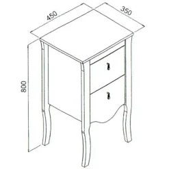 Garnero Arredamenti Colonne Per Bagno-Mobile bagno classico 45cm 2 cassetti bianco Brigit