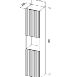 Garnero Arredamenti Mobile Bagno Sospeso-Mobile bagno sospeso cannettato 50cm con lavabo, specchio e colonna verde salvia rovere Greeny