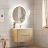 Garnero Arredamenti Mobile Bagno Sospeso-Mobile bagno sospeso cannettato 80cm con lavabo rovere Pretty
