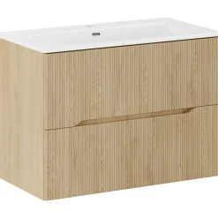 Garnero Arredamenti Mobile Bagno Sospeso-Mobile bagno sospeso cannettato 80cm con lavabo rovere Pretty