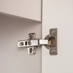 Garnero Arredamenti Mobile Bagno Sospeso-Mobile bagno sospeso cannettato 80cm con lavabo e colonna bianco Cleany Beige