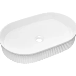 Garnero Arredamenti Mobile Bagno Sospeso-Mobile bagno sospeso cannettato 80cm con lavabo e colonna bianco Cleany Beige