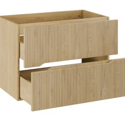 Garnero Arredamenti Mobile Bagno Sospeso-Mobile bagno sospeso cannettato 80cm con colonna rovere Pretty