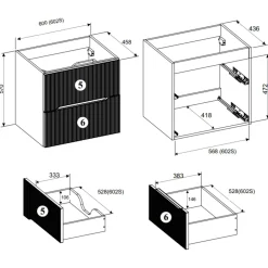 Garnero Arredamenti Mobile Bagno Sospeso-Mobile bagno sospeso cannettato 60cm con colonna rovere Pretty