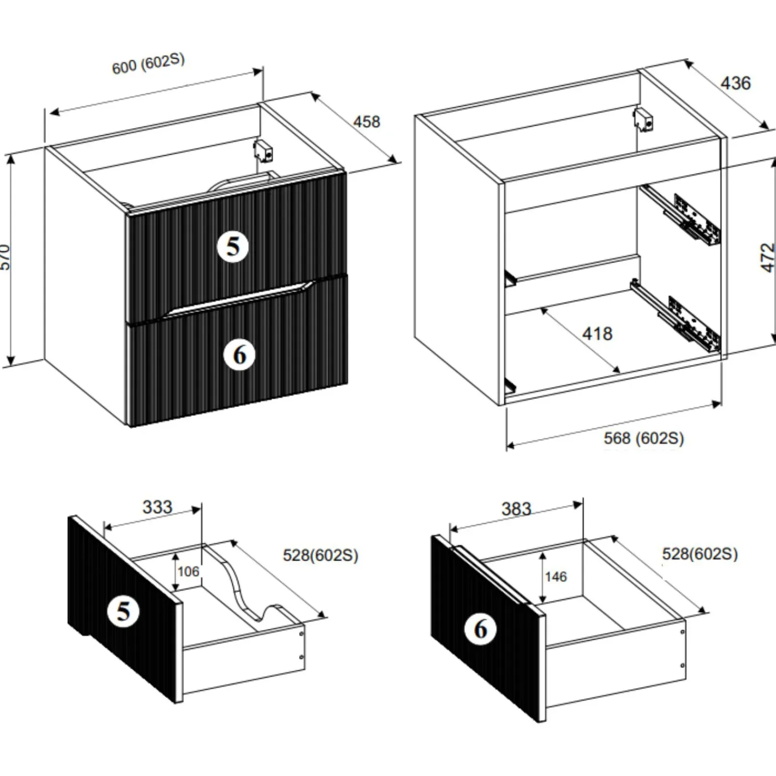 Garnero Arredamenti Mobile Bagno Sospeso-Mobile bagno sospeso cannettato 60cm con colonna rovere Pretty